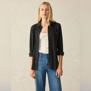 NWT Faherty Legend™ Sweater Shirt - Heathered Black Twill - XXL